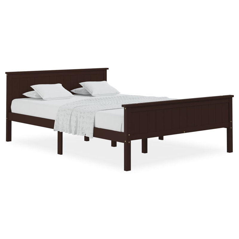 Giller Solid Wood Bed, European Kingsize (160 x 200cm), dark brown