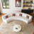 179" Modern Curved Sectional Sofa with Cushion