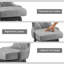 360° Swivel Upholstered Wingback Bar Counter Stool with Diamond Tufted Back-1963352985