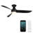 Corona 3 - Blade Outdoor/Indoor Smart Flush Mount Ceiling Fan with Remote Control and Dimmable LED Light Kit Included -66343244-90284717