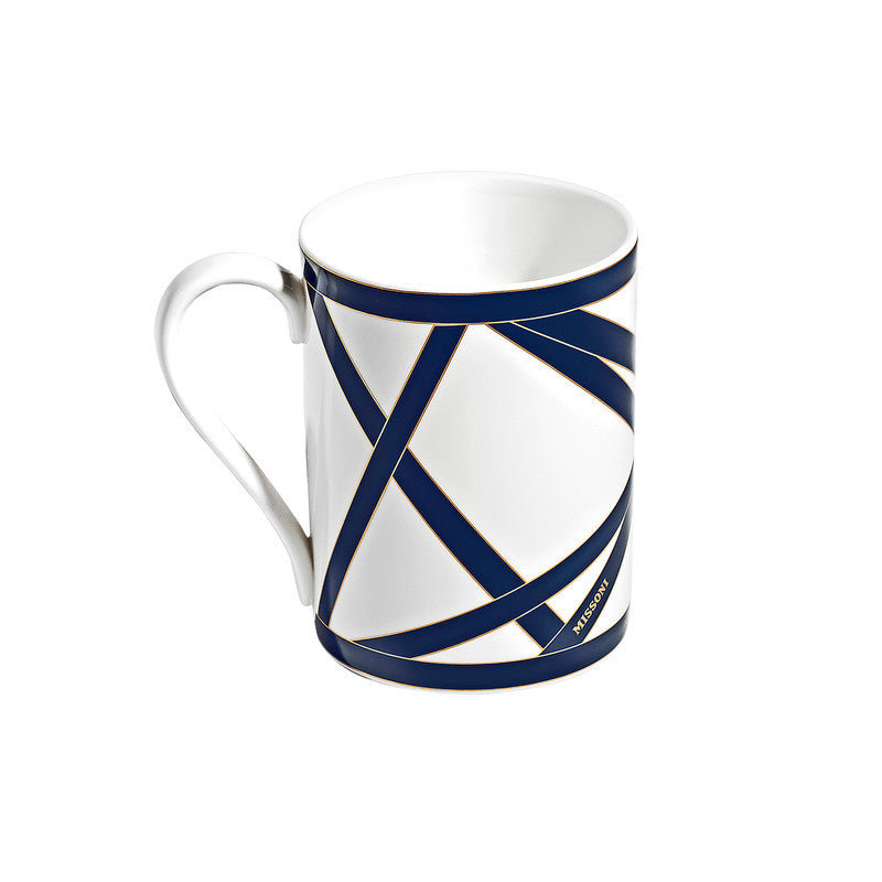 Nastri Bone China Coffee Mug, Blue