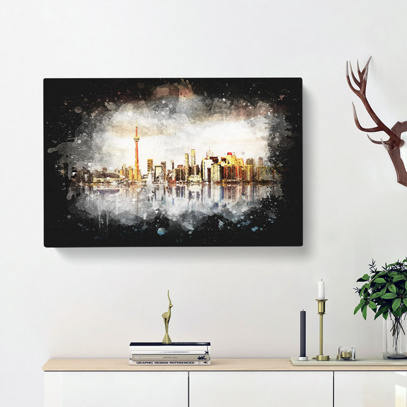 Reflection Of The Toronto Skyline - Wrapped Canvas, 30cm H x 45cm W x 4cm D