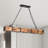 Breiden 4 - Light 39"W Kitchen Island Linear LED Modern Pendant with Black Metal & Wood for Dining Room or Kitchen