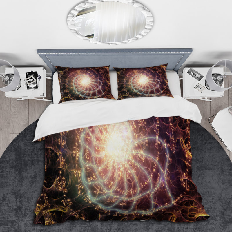 Black/Gold Microfiber Duvet Cover Set, Queen Duvet Cover + 2 Standard Shams
