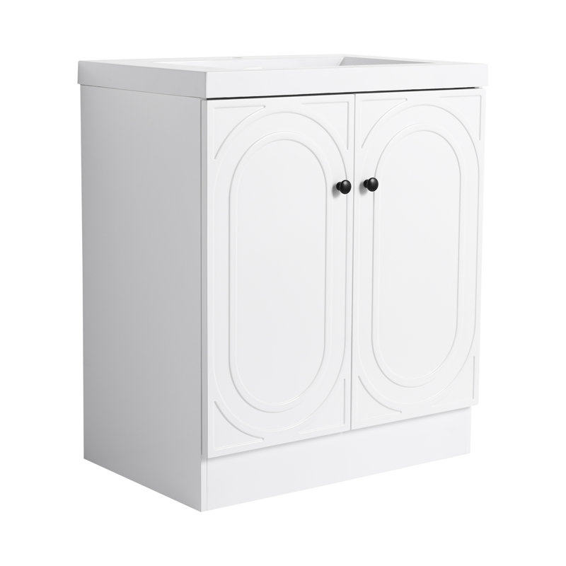 '' Freestanding Bathroom Vanity With White Resin Sink, Equipped With 2 Soft-close Cabinet Doors (kd-packing)