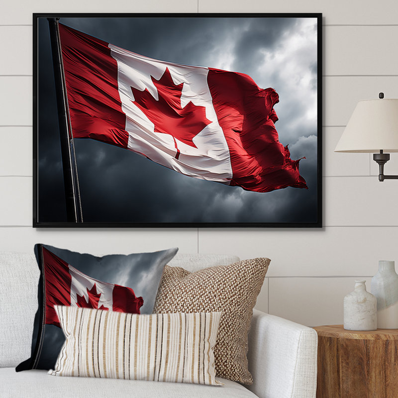 " Canada Canadian Pride II " Mixed Media Print, 30" H x 40" W x 1.5" D, Black