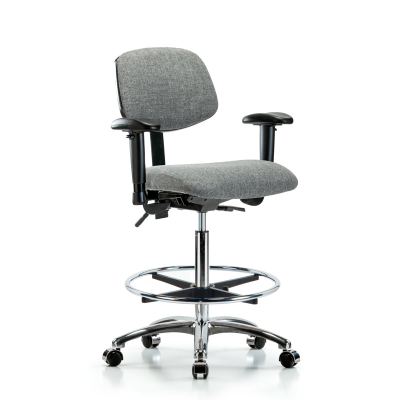 Chaise de dessinateur Hermione, Roulettes, Gris, Inclus