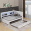 Lit de jour double avec tablettes, DEL et lit gigogne-676071761