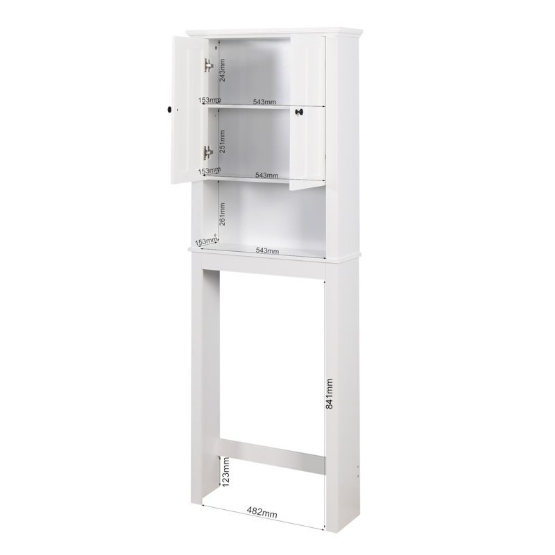 White Engineered Wood Adjustable Over-the-Toilet Storage Cabinet