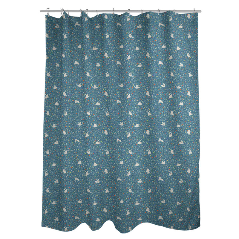 Rideau de douche simple Rabbit Rabbit, Bleu