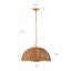 Luminaire suspendu dôme en rotin 18 po 3 lumières Coastal Boho