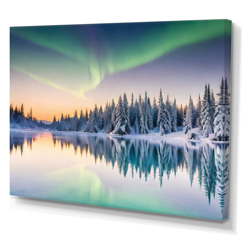 Alaska Northern Light sur impression sur toile, Toile tendue, H 24 po x l 32 po x P 1 po