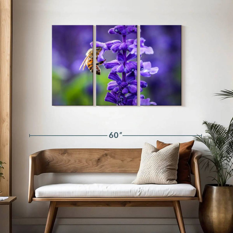 Brampt fleur et abeille, H 28 po x l 45 po
