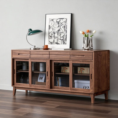 Buffet simple en bois de noyer noir