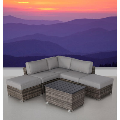 Wicker Fully Assembled 4 - Person Seating Group with Cushions
