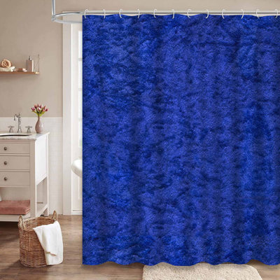 Rideau de douche en velours bleu foncé foncé avec 12 crochets