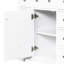 Base de meuble-lavabo blanc 36 po, 1 armoire et 6 tiroirs, en bois massif et de construction, moderne, peint, assemblage requis en blanc, avec surface peinte,-1491661636