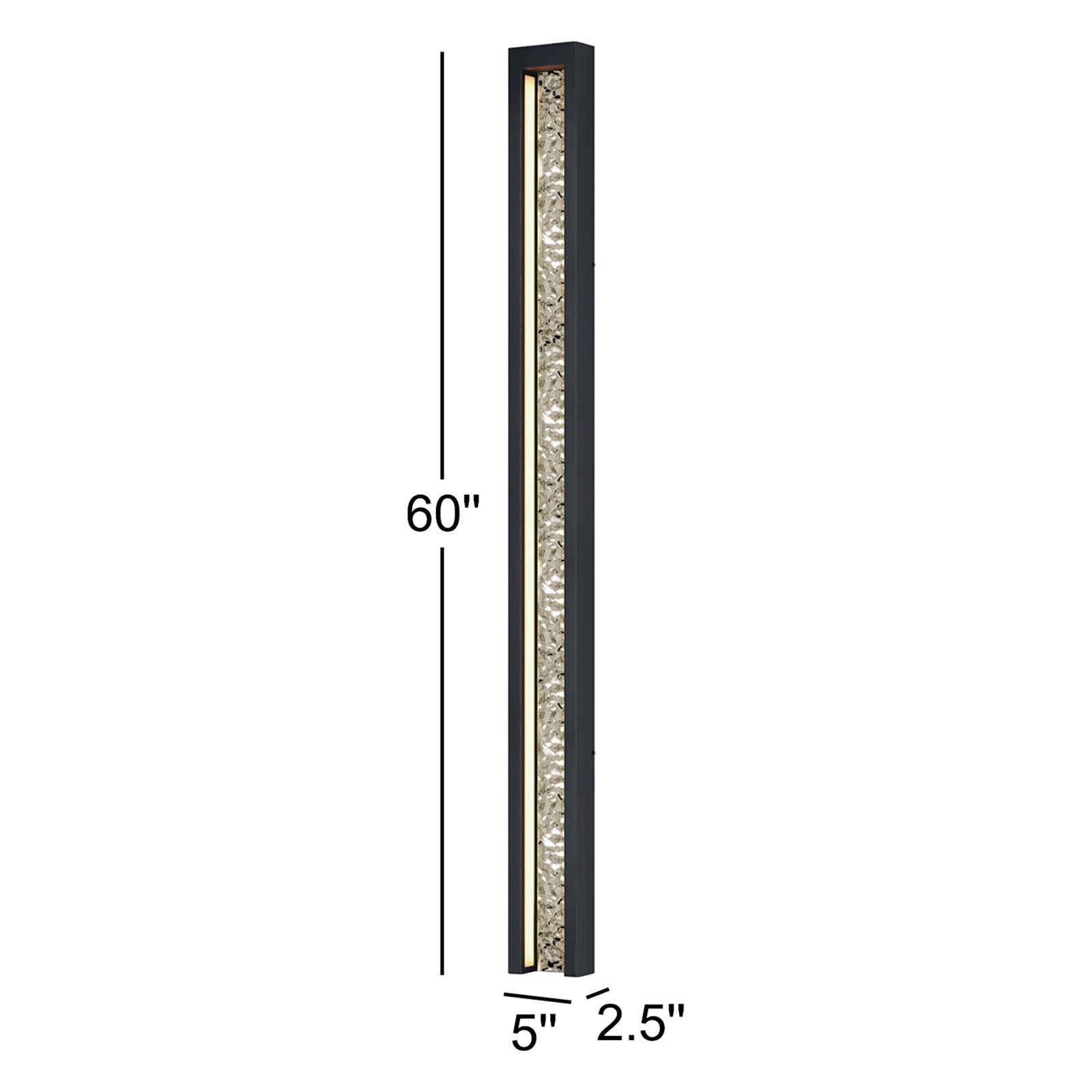 Alessander Rectangle Outdoor LED Wall Light, 60" H x 5" W x 2.5" D