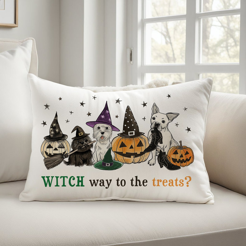 Coussin Spooky, H 14 po x l 20 po, Rectangle, Multi