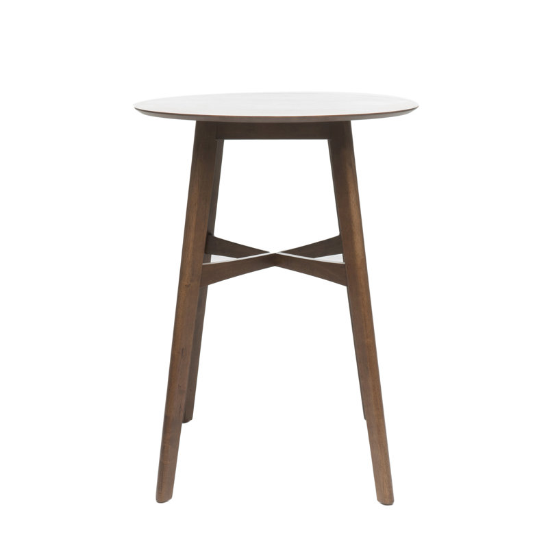 Table de salle à manger ronde, Noyer Naturel, L 31,5 po x L 31,5 po, Bar (hauteur de 42 po)