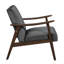 Chaise d'appoint avec revêtement en velours gris foncé, attrait moderne de style Mid-Century, base en bois massif, structure, attrait classique-1887026608
