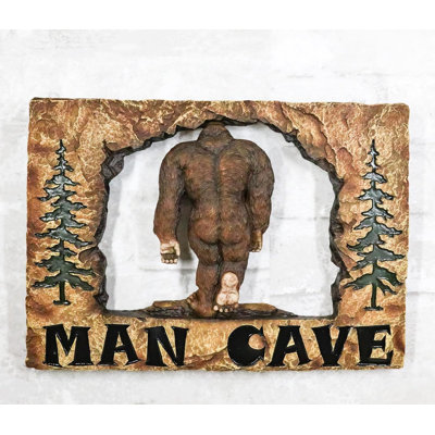 Rustic Forest Sasquatch Big Foot By Pine Trees Entering Man Cave Wall Décor