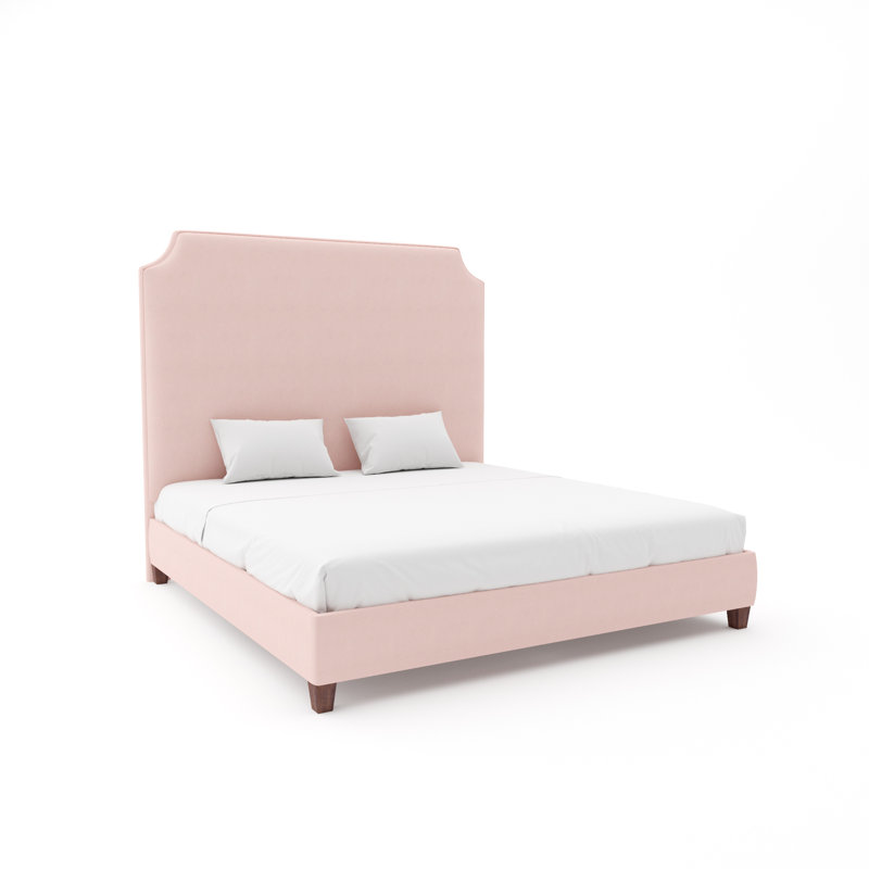 Caldwell Custom Upholstered Bed with 9" Rails, Queen, Maestro Ultra Performance Latte, Weathered