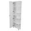 Armoire de coin, cinq tablettes ouvertes, une porte, finition blanche-1594857357