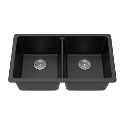 33'' L Double Bowl Granite Kitchen Sink