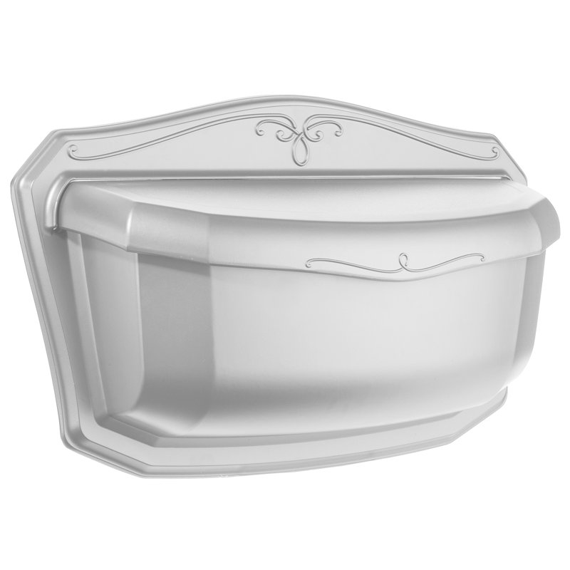 Villa White Aluminum Wall Mounted Mailbox with Decorative Design