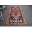 Tapis turc Anatolian rétro tissé à la main en bleu pour les espaces de salon et de salon