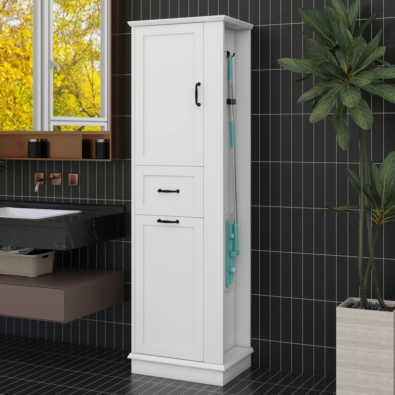 67.8" H Tall Storage Cabinet, With Tilt-Out Compartment & Drawer, Adjustable Shelves, Ideal For Kitchen, Pantry, Bathroom Storage