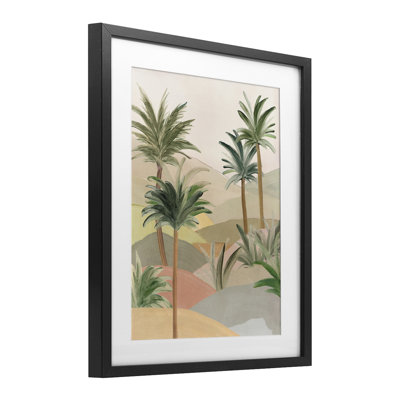 Desert Oasis Hills Framed Print Under Glass, design by Ian C.