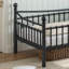 Lits jumeaux XL en métal avec barrière de sécurité incurvée, style industriel moderne, gain de place pour la maison familiale-675793424