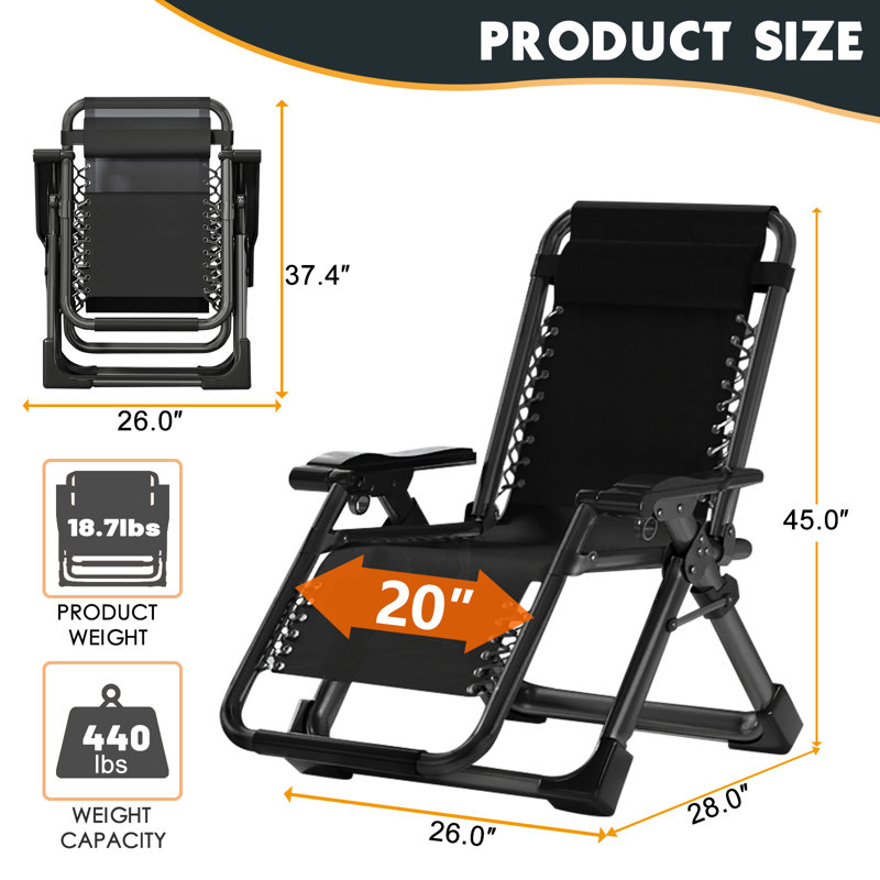 Fauteuil Zero Gravity, Gris clair