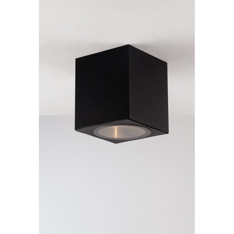 1 - Bulb Outdoor Flush Mount, Black