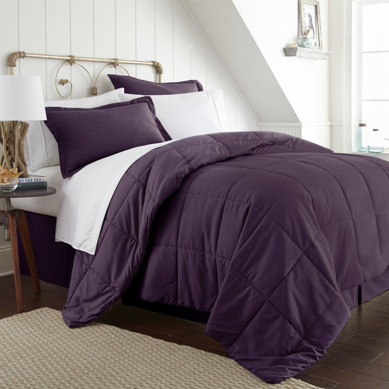 Ensemble de literie complet en microfibre de 8 pièces Simply Soft, Mauve, Simple TG + 5 pièces incluses