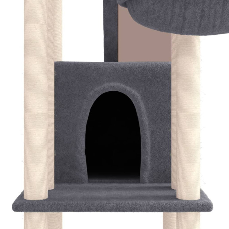 201cm H Cat Tree, Dark Grey