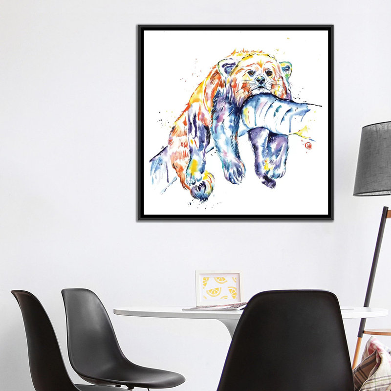 « the long day », impression sur toile tendue, H 26 po x l 26 po x P 1,5 po, Toile avec cadre noir, Pas de tapis