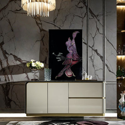 Armoire d'appoint en bois massif Light Luxury