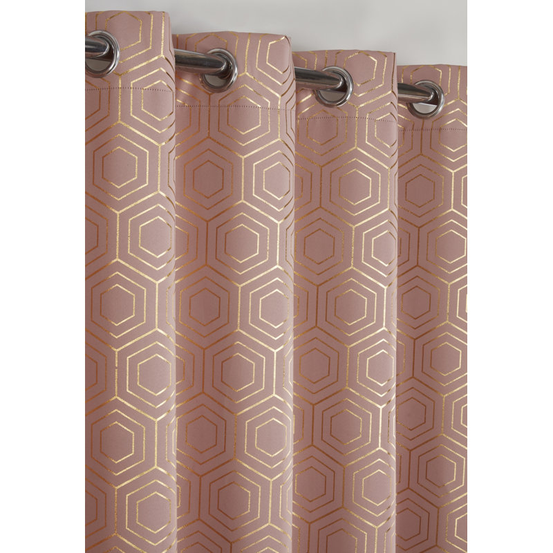 Hartford Room Darkening Sliding Panel Pair, Pink, Width 116 x Drop 137cm