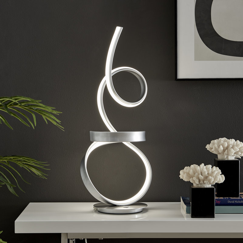 Alburnett 26'' Dimmable Novelty Table Lamp, Silver