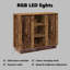 LED Sideboard with LED Strip Lights Engineered Wood Modern Storage Home-1435837891