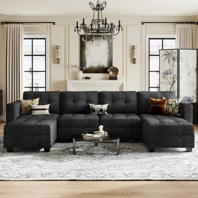 Shazier 6-Seats U-Shape Chenille Modualr Sofa