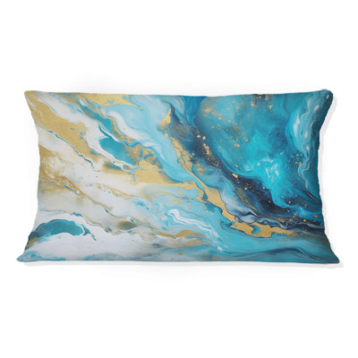 Coussin Turquoise Gold Infusé Marble III - Fractals