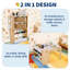 27.5" Kids Art Table & Chair Set – Convertible Activity Desk with Storage Shelves & 2 Fabric Storage Boxes, Folding Craft Play Table, Adjustable Furniture for Home & School