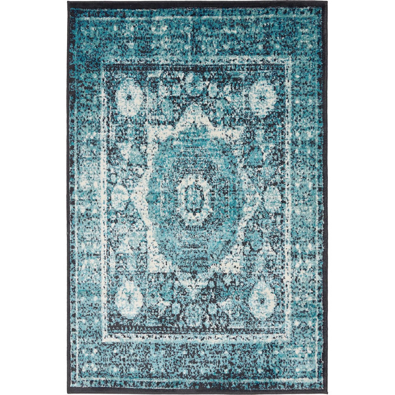 Tapis décoratif aigue-marine majestueuses, Rectangle 2 pi x 3 pi
