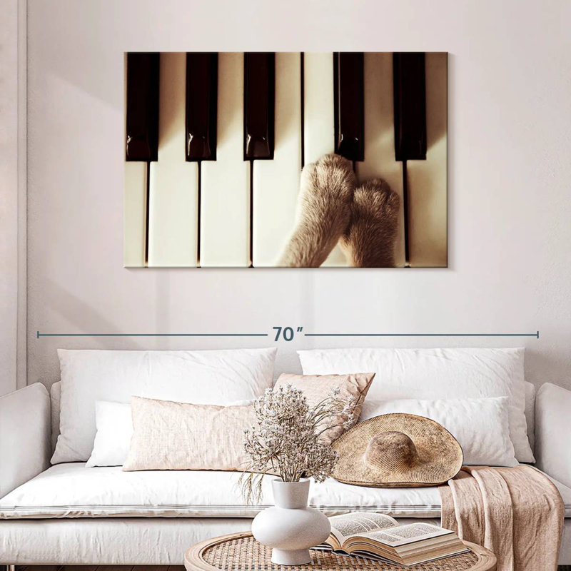 Abarca Paws On Piano, 30" H x 45" W