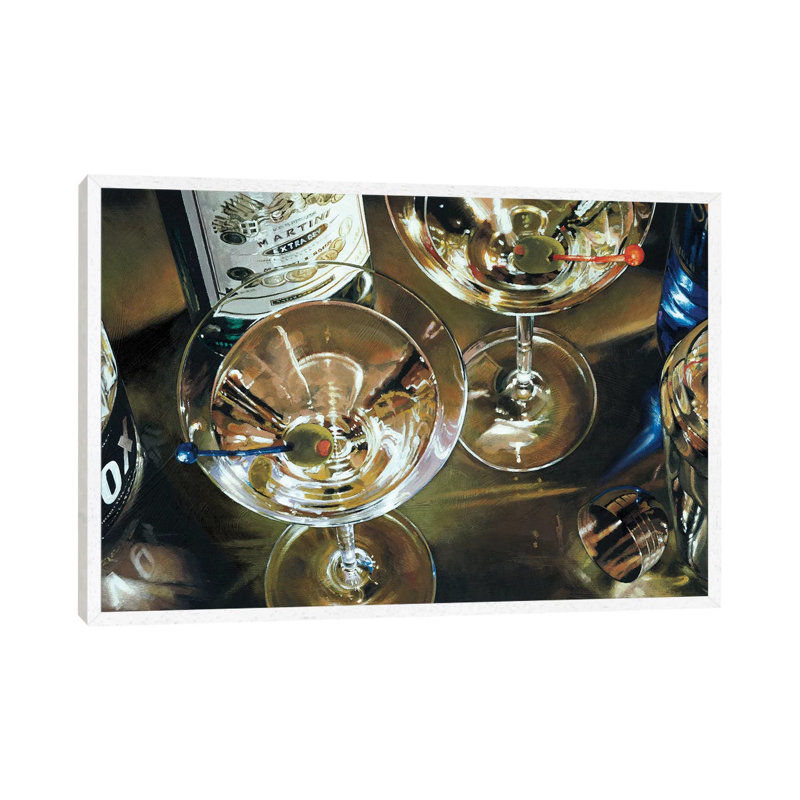Martini Bar by Stefano Ferreri - Print on Canvas, 66.04 cm H x 45.72 cm W, White Framed