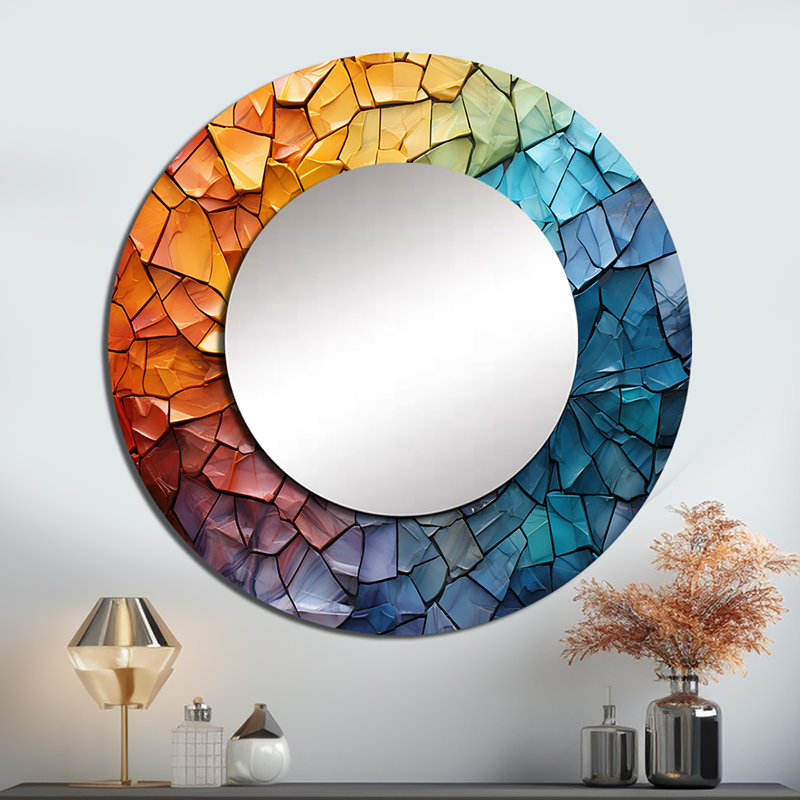 Art mural en métal imprimé Pragati - mosaïque colorée II, 36 po x 36 po